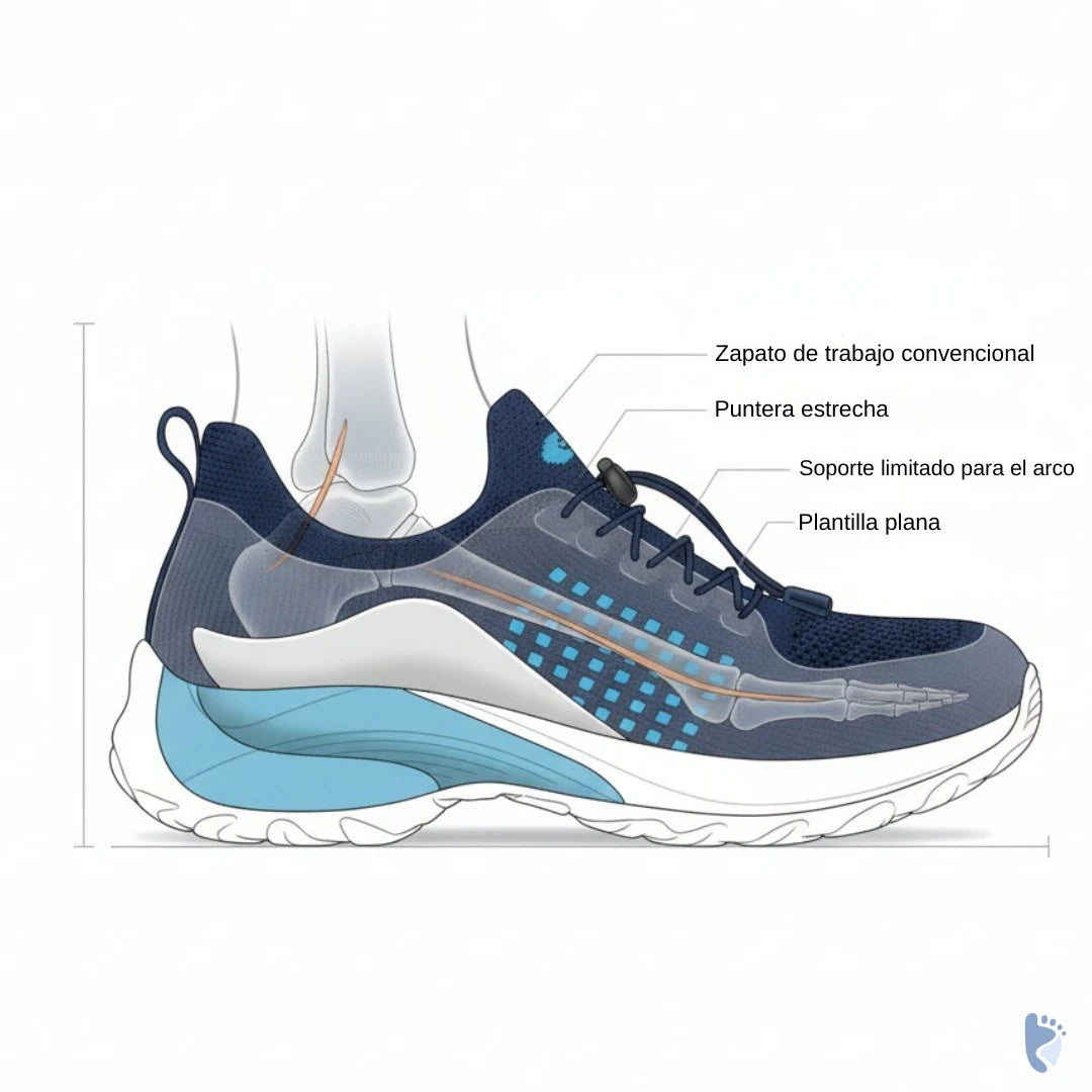Cushiva Pro | Zapatos ortopédicos con amortiguación elástica y soporte total (unisex)
